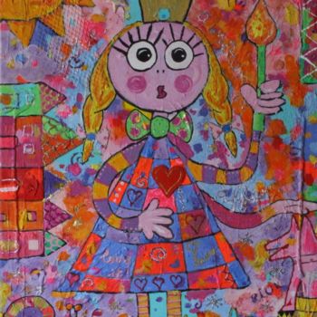 Peinture intitulée "princesse" par Sochka, Œuvre d'art originale, Acrylique