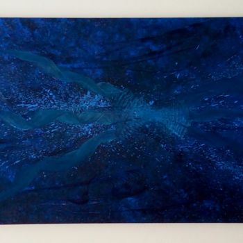 Painting titled "Dark-blue galaxy" by Mathieu Dauphinais (Dauphinais), Original Artwork, Acrylic