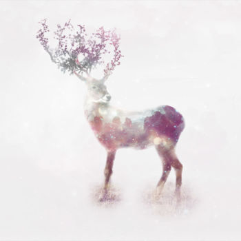 "Cosmic Love Reindeer" başlıklı Dijital Sanat Davangarte tarafından, Orijinal sanat, Foto Montaj
