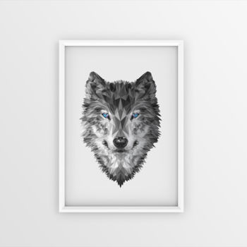Grafika cyfrowa / sztuka generowana cyfrowo zatytułowany „The Wolf: low poly…” autorstwa Davangarte, Oryginalna praca, 2D pr…