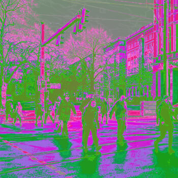Arts numériques intitulée "Crossing – Rainy Mo…" par Dave Collier, Œuvre d'art originale, Travail numérique 2D