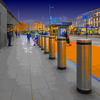 Photography titled "Bollards" by Dave Collier, Original Artwork, Manipulated Photography