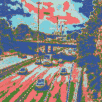 Digital Arts titled "Motorway Impressum" by Dave Collier, Original Artwork, 2D Digital Work