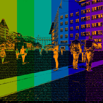 Arte digitale intitolato "Commercial District…" da Dave Collier, Opera d'arte originale, Lavoro digitale 2D