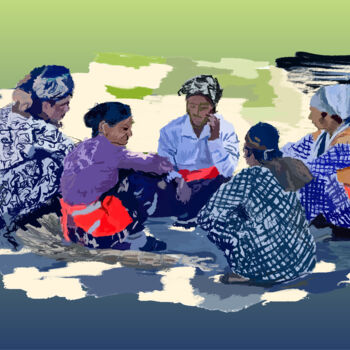 Digital Arts titled "Uzbek Street Cleane…" by Dave Collier, Original Artwork, 2D Digital Work