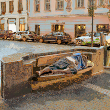 Digitale Kunst mit dem Titel "Street Furniture, E…" von Dave Collier, Original-Kunstwerk, 2D digitale Arbeit