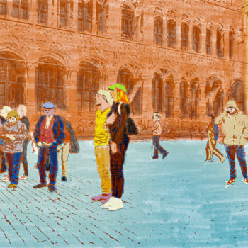 Arte digitale intitolato "Tourists Grande Pla…" da Dave Collier, Opera d'arte originale, Lavoro digitale 2D