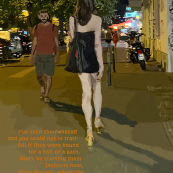 Digital Arts titled "Walk Home After Dark" by Dave Collier, Original Artwork, 2D Digital Work