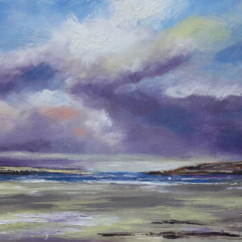 Malerei mit dem Titel "Northumberland Beach" von Dave Watson, Original-Kunstwerk, Öl