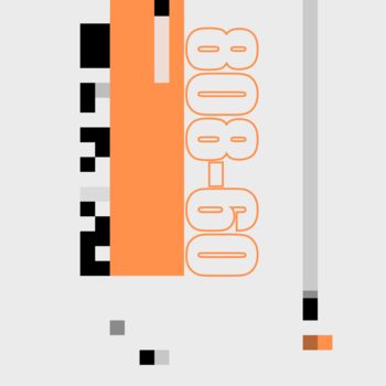 Digital Arts titled "Grey / Orange 808-60" by Dave Echo, Original Artwork, 2D Digital Work