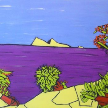 Painting titled "IslandMauve" by Dave Trinel, Original Artwork, Oil