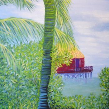 Pintura titulada "Sun Island" por Dave Trinel, Obra de arte original, Oleo