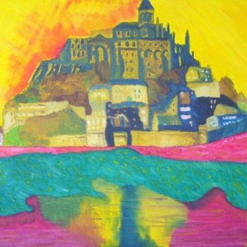 Malerei mit dem Titel "Mont St Michel" von Dave Trinel, Original-Kunstwerk, Öl