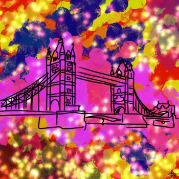 Digitale Kunst getiteld "Londra" door David Piacenti, Origineel Kunstwerk, 2D Digital Work