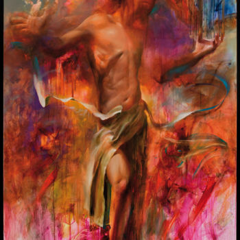 Schilderij getiteld "My Jesus" door David, Origineel Kunstwerk, Olie