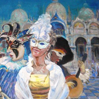 Pittura intitolato "Venice/DavidAbraham…" da David Abrahamian, Opera d'arte originale, Olio