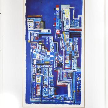 Printmaking titled "Broadway" by David Cipriano Alves, Original Artwork, Lithography Mounted on Other rigid panel
