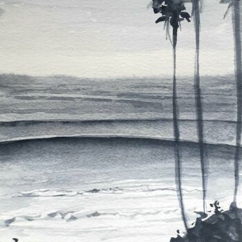 「Big swell」というタイトルの描画 David Azulによって, オリジナルのアートワーク, 水彩画