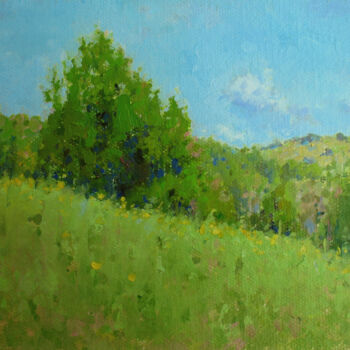 Картина под названием "Early Summer Landsc…" - David Beglaryan, Подлинное произведение искусства, Масло Установлен на Деревя…