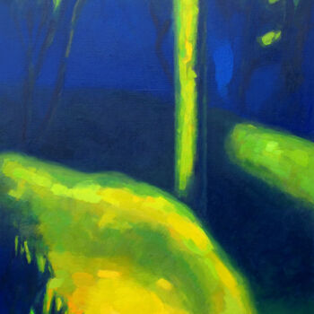 Painting titled "Forêt Lumineuse" by David Benayoun, Original Artwork, Oil Mounted on Wood Stretcher frame