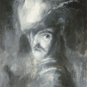 「D'après Rembrandt」というタイトルの描画 David Benayounによって, オリジナルのアートワーク, パステル
