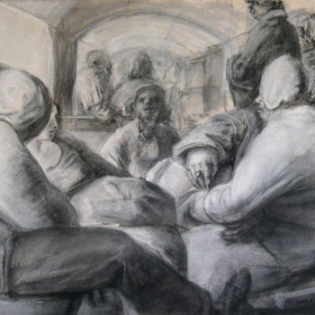 Drawing titled "Mélissa et Anton" by David Benayoun, Original Artwork, Chalk