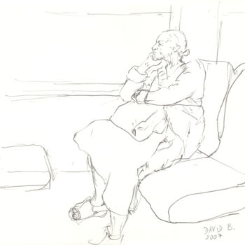Drawing titled "Hélène" by David Benayoun, Original Artwork, Graphite