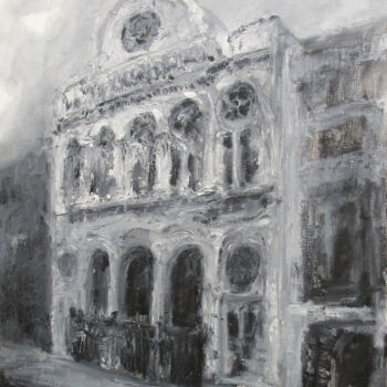 Disegno intitolato "La Synagogue de la…" da David Benayoun, Opera d'arte originale, Pastello