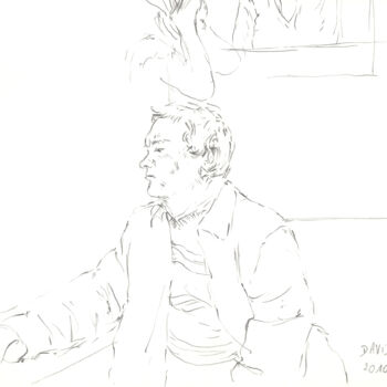 Disegno intitolato "Julien" da David Benayoun, Opera d'arte originale, Grafite
