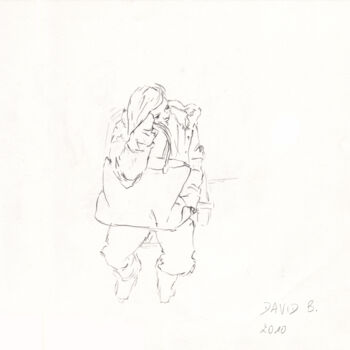 Drawing titled "Juliette (croquis d…" by David Benayoun, Original Artwork, Graphite