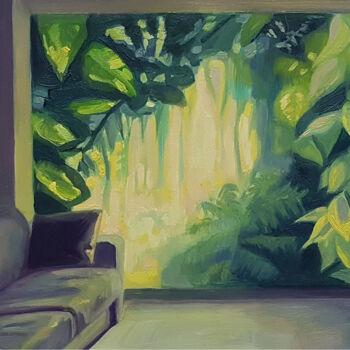 Peinture intitulée "Paysage d'intérieur" par David Benayoun, Œuvre d'art originale, Huile Monté sur Châssis en bois
