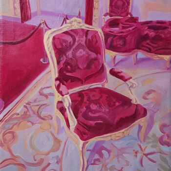 Painting titled "Fauteuil" by David Benayoun, Original Artwork, Oil Mounted on Wood Stretcher frame