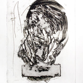 Gravures & estampes intitulée "Busto Ignoto" par David Berkel, Œuvre d'art originale, Eau-forte
