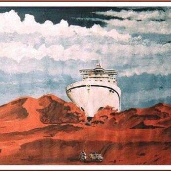 Pintura titulada "Desert Line" por David Blair, Obra de arte original