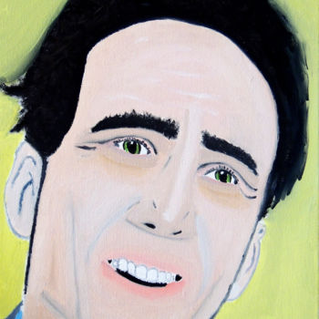 Peinture intitulée "Nicolas Cage" par David Briot, Œuvre d'art originale, Huile