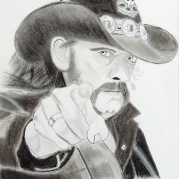 Dessin intitulée "Lemmy Kilmister" par David Briot, Œuvre d'art originale, Autre