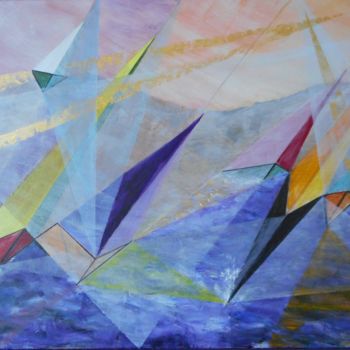 Painting titled "triangles" by David Callahan, Original Artwork, Acrylic