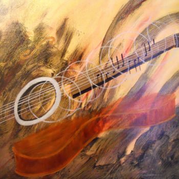 Painting titled "fire-music" by David Callahan, Original Artwork, Acrylic