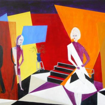 Malerei mit dem Titel "secret-triangles" von David Callahan, Original-Kunstwerk, Acryl