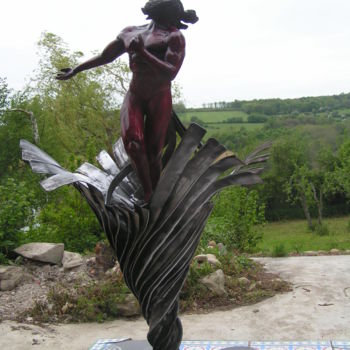 Sculpture intitulée "tornade" par David Chaine, Œuvre d'art originale, Métaux