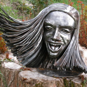 Sculpture titled "jodie" by David Chaine, Original Artwork, Metals