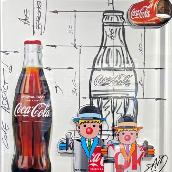绘画 标题为“CocAlfons” 由David Cumps, 原创艺术品, 拼贴 安装在木质担架架上