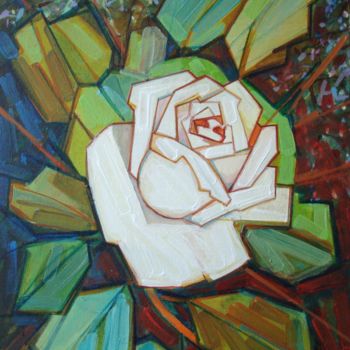 Painting titled "rosa-branca.jpg" by David Da Costa, Original Artwork