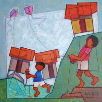Painting titled "favela-ii.jpg" by David Da Costa, Original Artwork