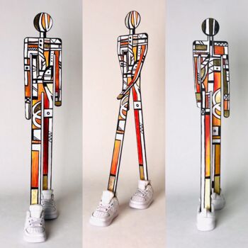 Sculpture titled "NWM New walking Man…" by David Louis Doerler, Original Artwork, Aluminium