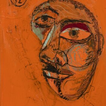 Peinture intitulée "Orange Judas 1" par David Eugene Lemley, Œuvre d'art originale, Huile