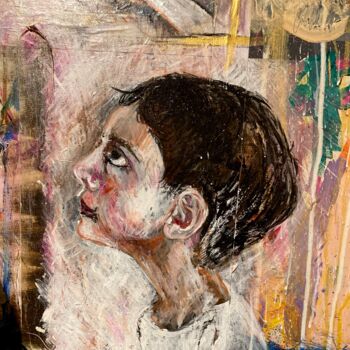 Pittura intitolato "Child looking up" da David Euler, Opera d'arte originale, Acrilico