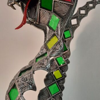 Skulptur mit dem Titel "Serpent'Art" von David Fabié, Original-Kunstwerk, Metalle