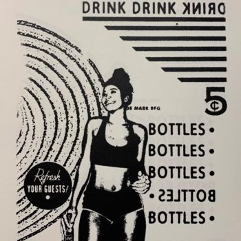 Estampas & grabados titulada "Drink a bottle B&W" por David Feyaerts, Obra de arte original, Serigrafía