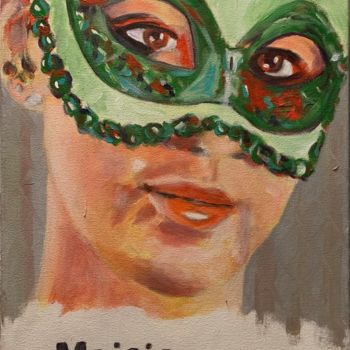 Painting titled "Meisje" by David Feyaerts, Original Artwork, Acrylic
